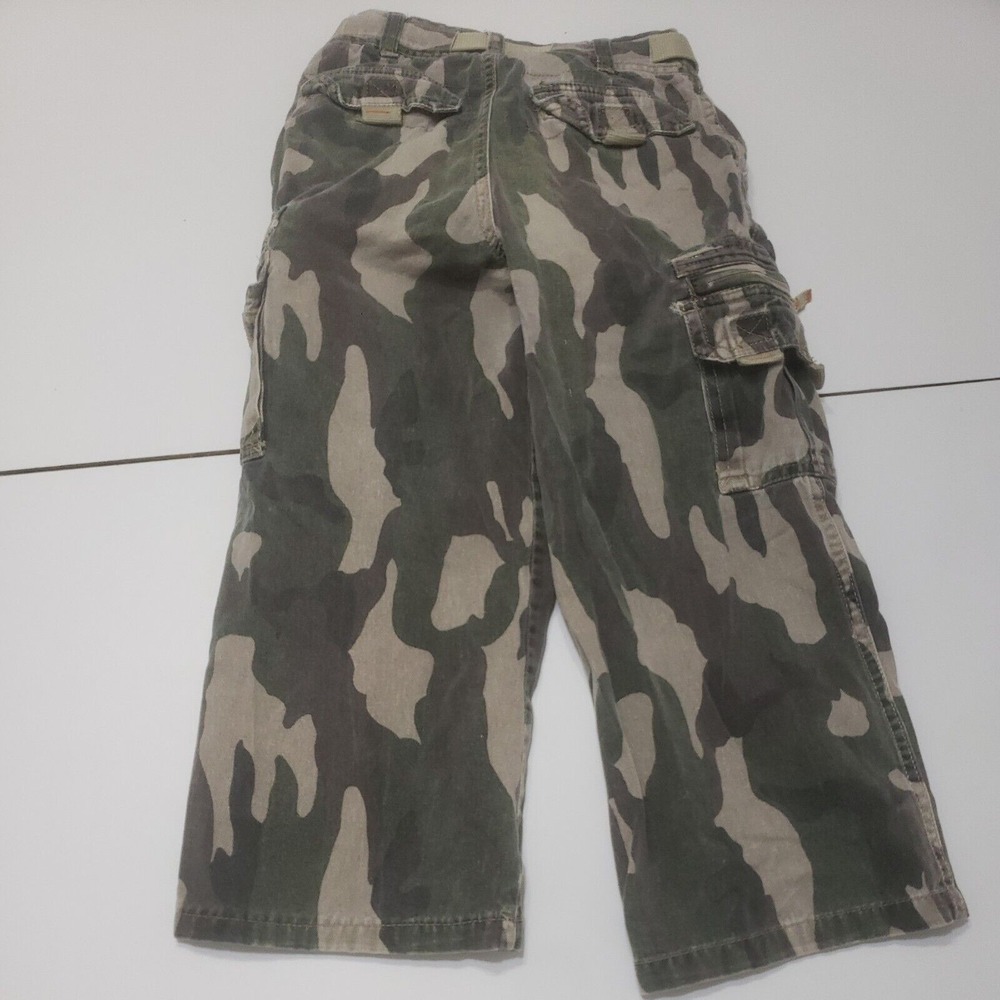 Jean Street 101 Boys 6 Straight Green Camouflage Cargo Pockets Flat Front Cotton - Picture 11 of 12